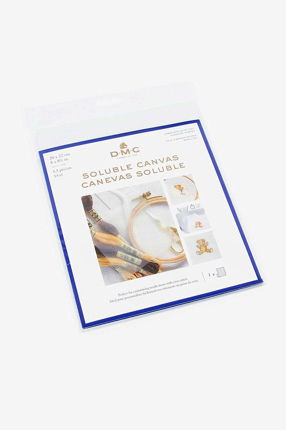 DMC Soluble Canvas 14 Count 8"X8.5"-White image number 1