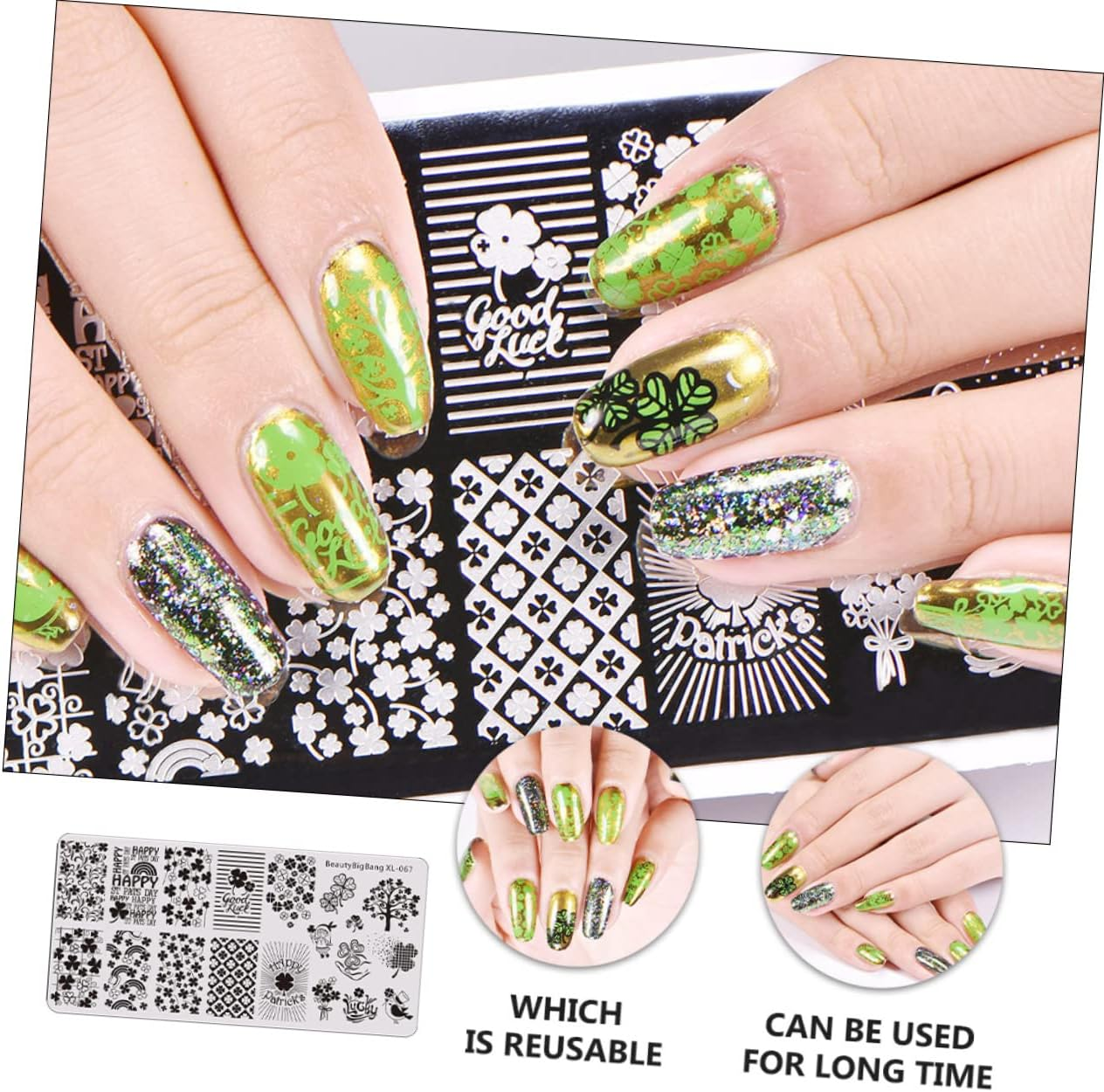 LOORGVEL Saint Patrick'S Day Nail Art Stamping Plate Templates for Creative Manicure Designs for Nail Salons and Enthusiasts Easy to Use Stencils