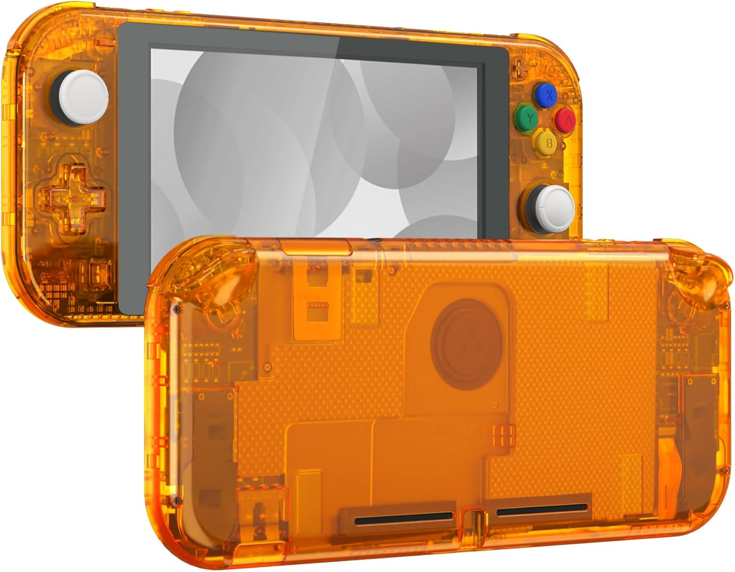 Extremerate Crystal Clear Orange DIY Replacement Shell for Nintendo Switch Lite, NSL Handheld Controller Housing W/Screen Protector, Custom Case Cover for Nintendo Switch Lite - No Controller image number 6