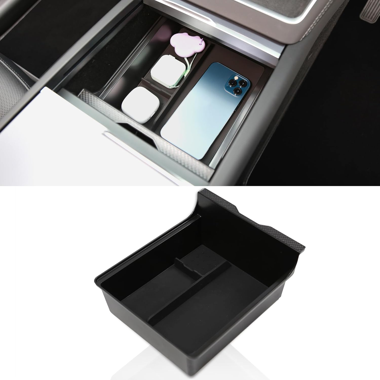 Center Console Organizer Tray for Tesla Model Y Juniper Accessories, Fits for for Tesla Model 3 (2024/2025 Highland) & Model Y (2025/2026 Juniper) image number 6