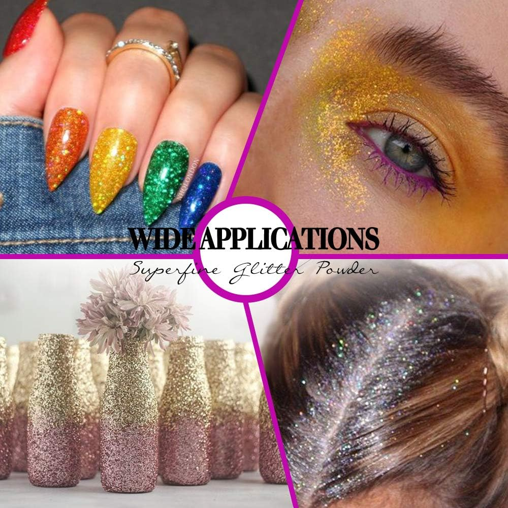 FANDAMEI 48 Colors Nail Glitter Set, 48 Boxes 5G Nail Art Glitter, Fine Glitter Powder for Eyeshadow, Cosmetic, Arts, Crafts, Decoration. Body Glitter, Face Glitter for Festival, Makeup, Halloween image number 5