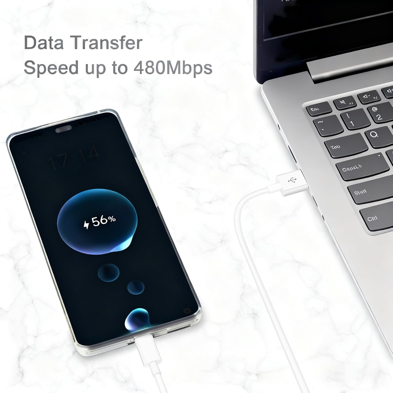 USB a to USB C Cable White 2Pack 2M image number 5