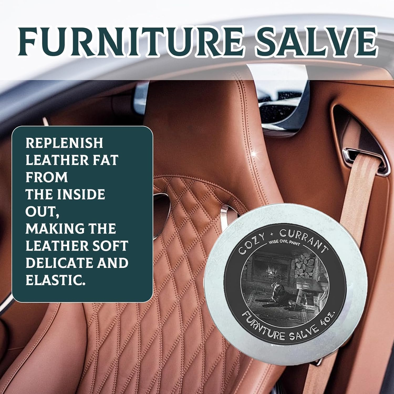 Evergloss Leather - Leather & Furniture Repair Salve, Conditioner Restorer & Polish for Car Seats & Furniture (Ointment+Brush) image number 3