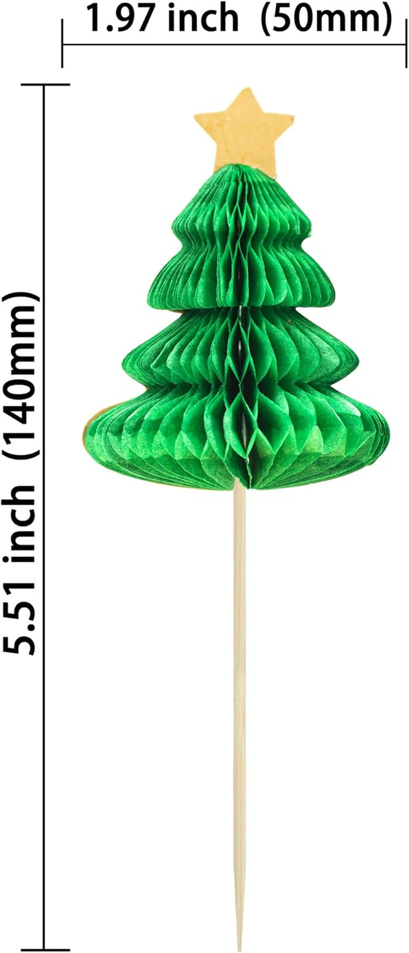 Gyufise 24Pcs Christmas Tree Cupcake Toppers Green 3D Christmas Tree Cupcake Picks for Merry Christmas Theme New Year Holiday Baby Shower Kids Birthday Party Cake Decorations Supplies image number 5