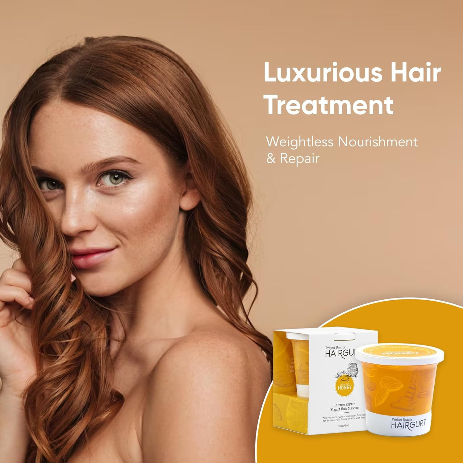 Hairgurt - Intense Repair Yogurt Hair Masque Almond Honey - 6 Fl. Oz. image number 1