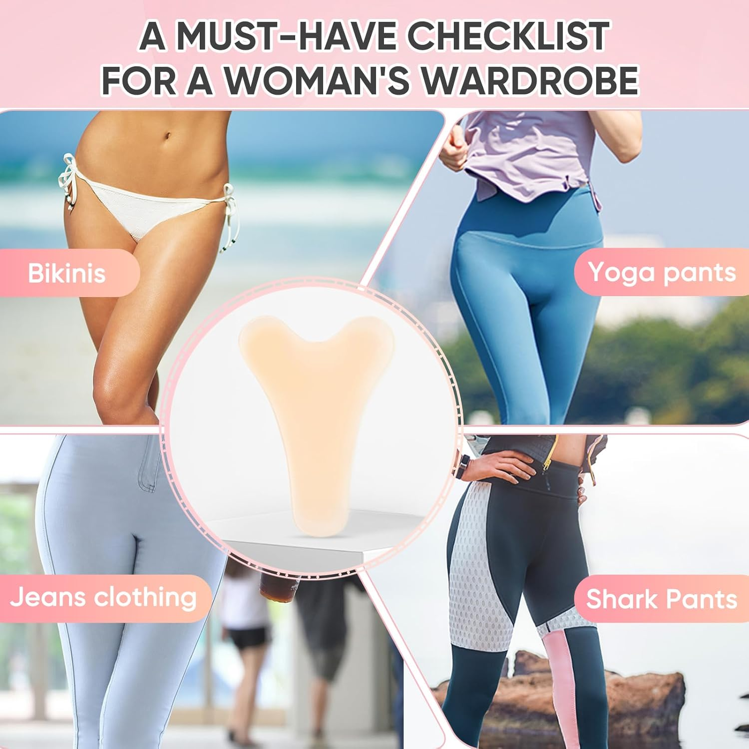 4 Pack Y Shape Camel Toe Concealer, Reusable Camel Toe Cover, Seamless Camel Toe Hider, No Camel Toe Underwear Guard