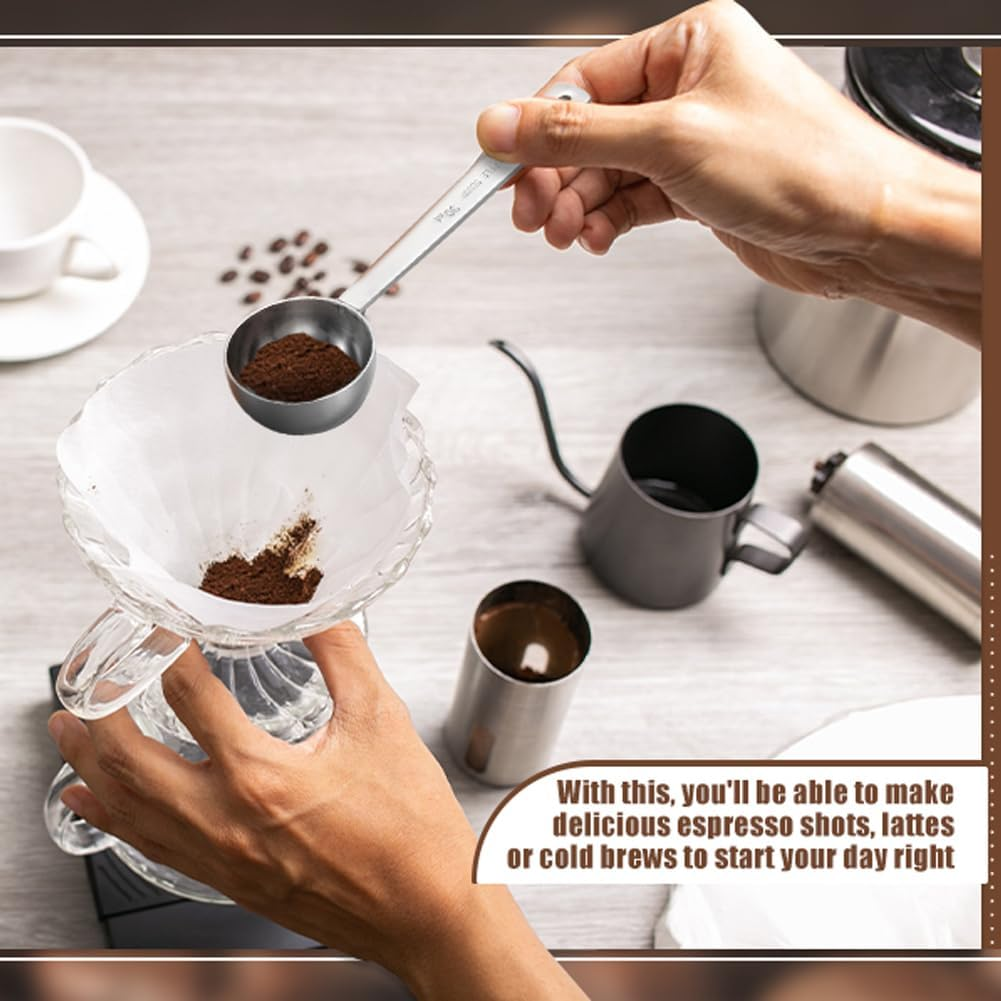 Measuring Spoons, Coffee Scoop Set, 2PCS 15 Ml Stainless Steel Tablespoon Scoops with Long Handle, Measuring Tablespoon for Ground Coffee, Loose Tea,Milk Brewin and Powder image number 4