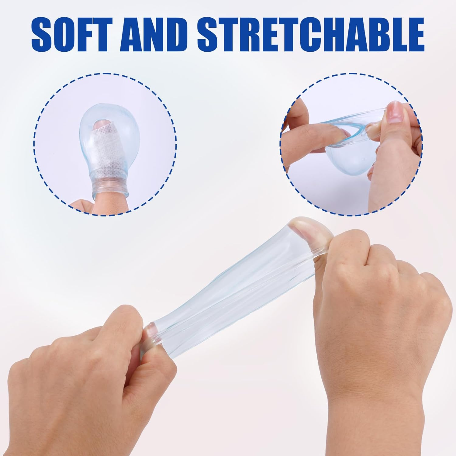 3Pcs Waterproof Toe & Finger Protectors, Durable Silicone Toe Covers Comfortable & Reusable Finger Soaking Sleeves for Pedicures Manicures Shower Swimming (2 Medium 1 Small) image number 1