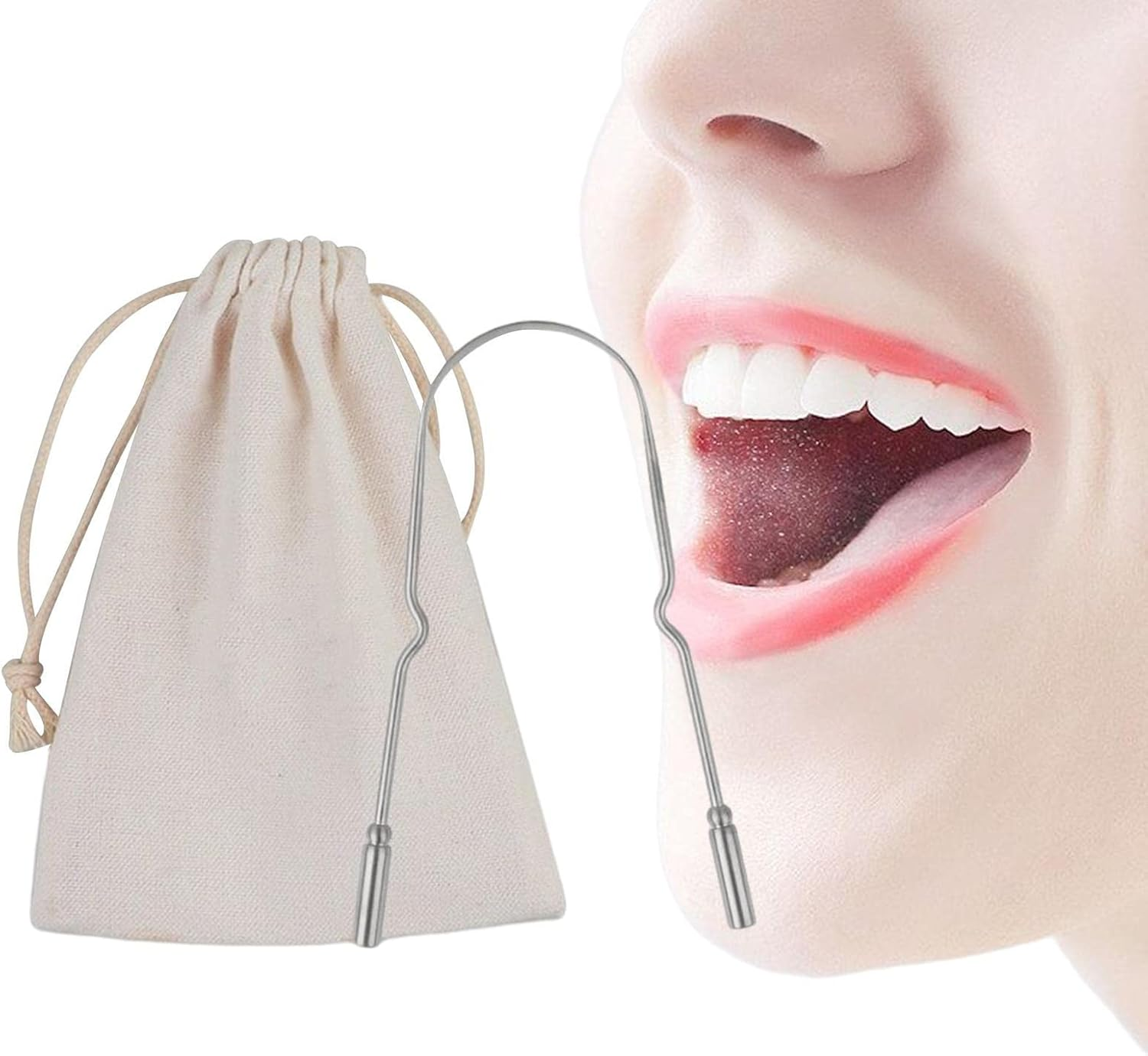 Metal Tongue Scraper for Adults - Stainless Steel Tongue Coating Brush | Breath Treat U-Shaped for Adults, Oral Care to Keep Fresher Breath Lippsy