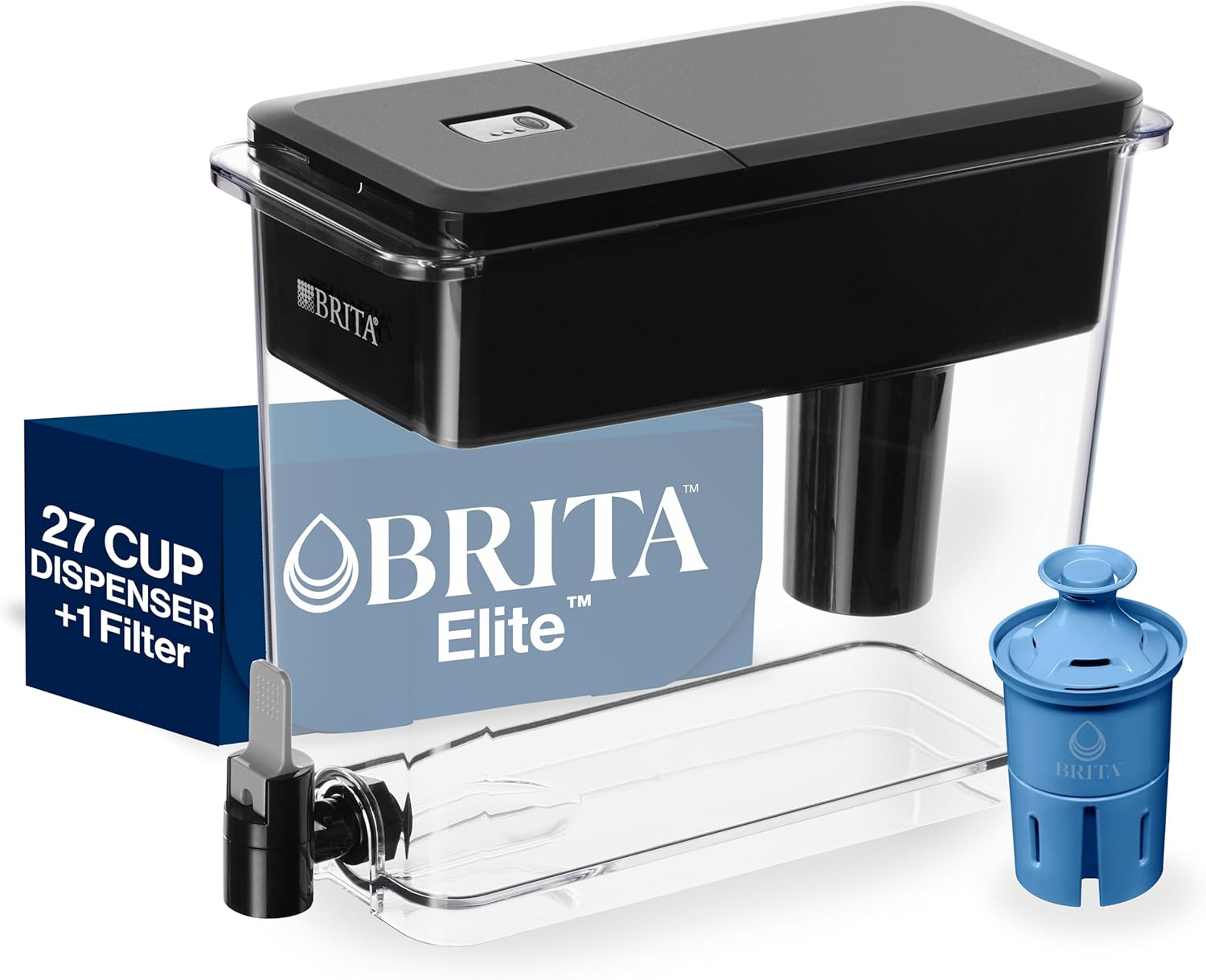Brita Ultramax Large Water Dispenser with Elite Filter, Bpa-Free, Replaces 1,800 Plastic Water Bottles a Year, Lasts Six Months or 120 Gallons, Includes 1 Filter, Kitchen Accessories, Large - 27-Cup image number 5