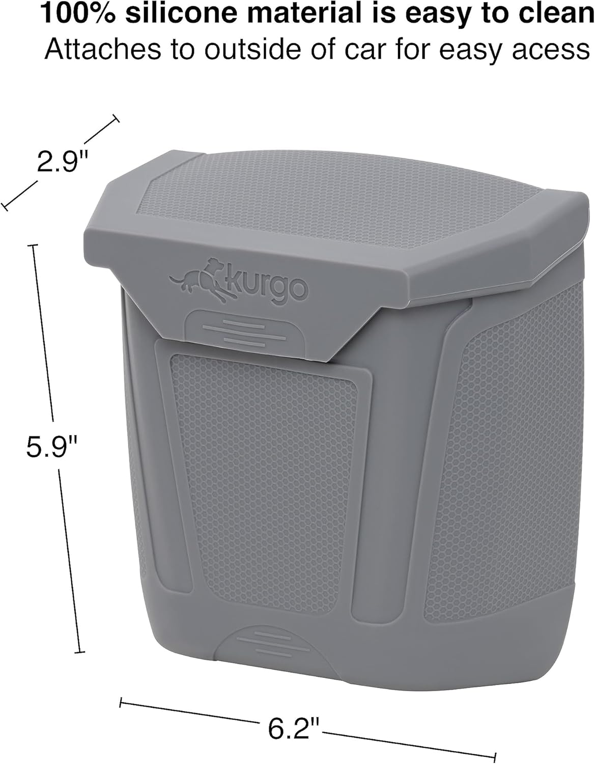 Kurgo Tailgate Dumpster for Dog Garbage and Poop Bags, Magnet Trash Bin for Cars, Car Waste Basket for Pets, Attaches to Tailgate or Bumper, Pet Travel Accessories, Easy to Clean image number 2