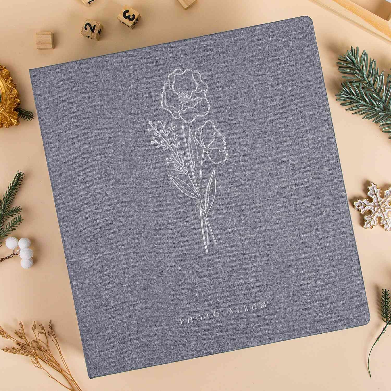 Lanpn Photo Album 6X4 Slip In, Linen 600 Pockets Photo Albums Holds Landscape and Portrait 10X15Cm Picture Grey YJBLTJ6X4-600