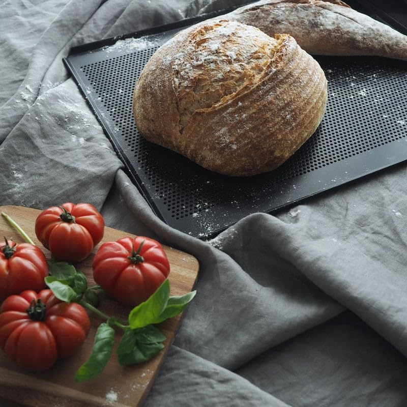 LEHRMANN Perforated Tray 45.5 X 37.5 Cm with Non-Stick Coating Baking Tray Cake Tray Baguette Tray Pizza Tray Compartment/Replacement for Oven Bosch Neff Siemens image number 1