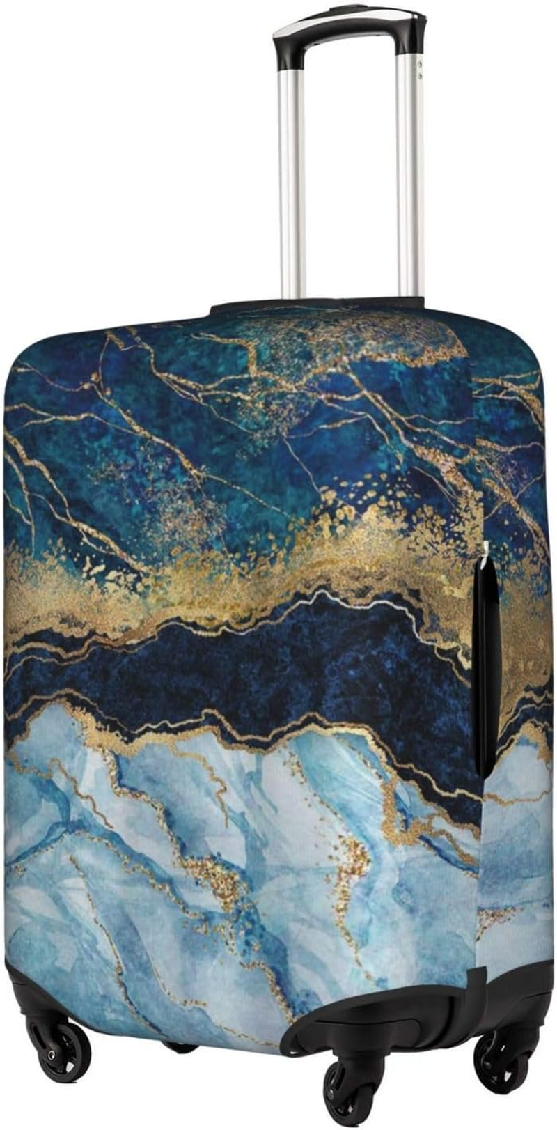 Obabo Grape Travel Luggage Cover,Washable Suitcase Cover Protector Anti-Scratch Suitcase Cover Fits 18-32 In, Marble Navy Blue Mixed, M