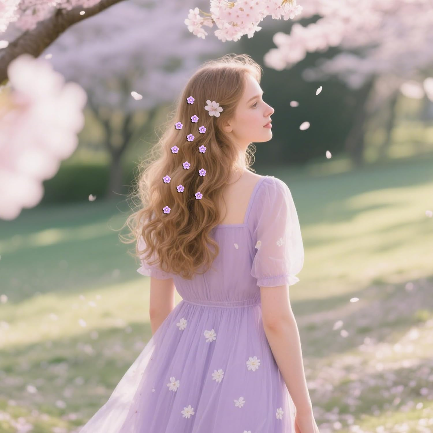 Bumlofa Pack of 20 Small Hair Clips Flower in Purple Hair Clips Girls for Hairstyles Decoration & Party Look image number 4