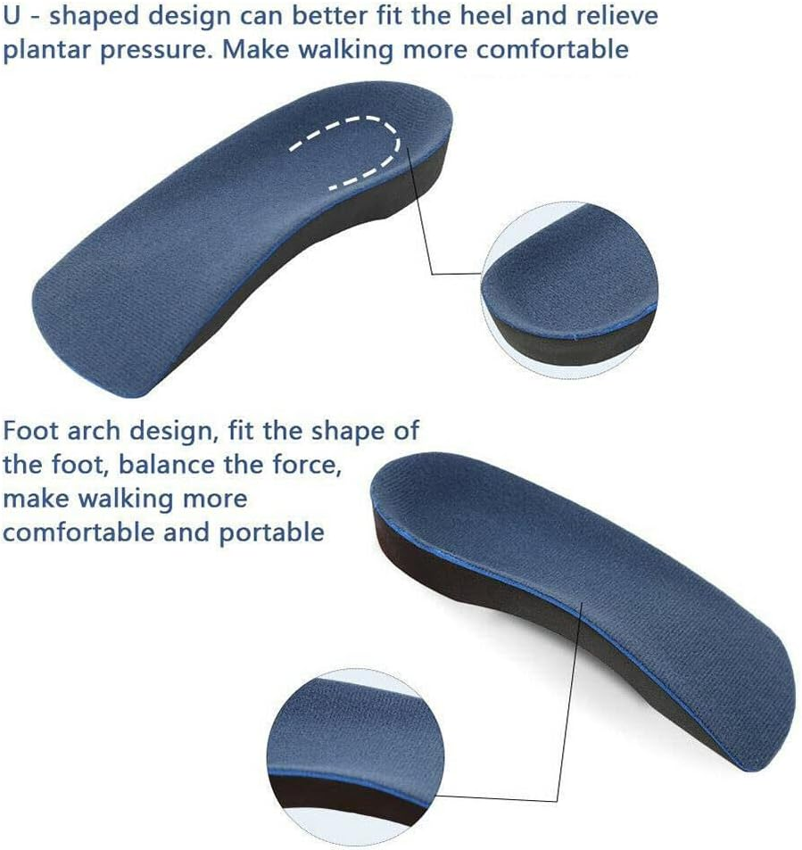 3/4 Support Insoles Orthotic Arch Flat Feet Plantar Fasciitis Arches Shoe Pads (L) image number 4