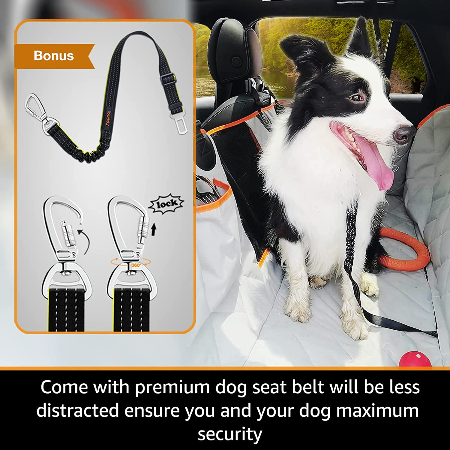 Ibuddy Dog Seat Cover for Tesla Model 3 Waterproof Dog Seat Cover with Mesh Window Dog Car Hammock against Dirt and Dog Fur Durable Anti-Scratch Nonslip Machine Washable Back Seat Cover for Model Y image number 6