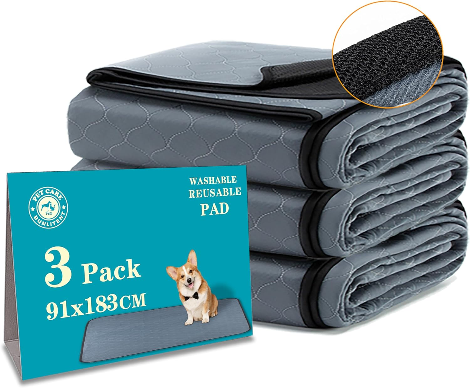 Washable Pee Pads for Dogs 2 Pack, 183X183Cm, Reusable Puppy Pads, Dog Training Pads with Quick Dry, Anti-Slip Dog Cat Pee Pads, Whelping Pads, Potty Pad. image number 1