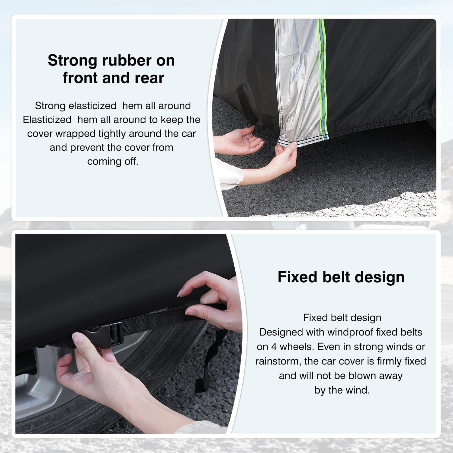 Cartist 420D Sportage Car Cover for Kia Sportage 1995-2025 2026，SUV Car Cover for Sportage Accessories, Outdoor Waterproof Oxford, with Zipper & Reflective Safety Strips