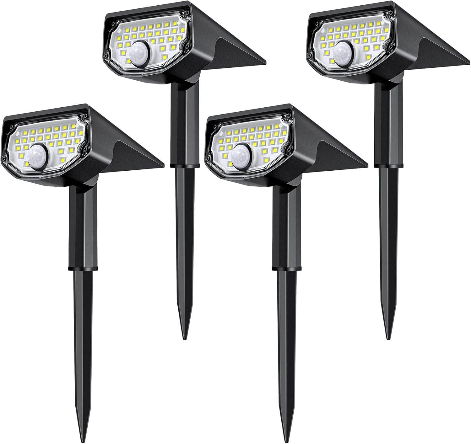 Aloftsun Solar Motion Sensor Outdoor Lights, 30 Leds Spot Lights with Motion Detector, IP68 Waterproof Solar Motion Lights for Outside, 3 Modes Solar Landscape Lights for Pathway Yard, 6 Pack