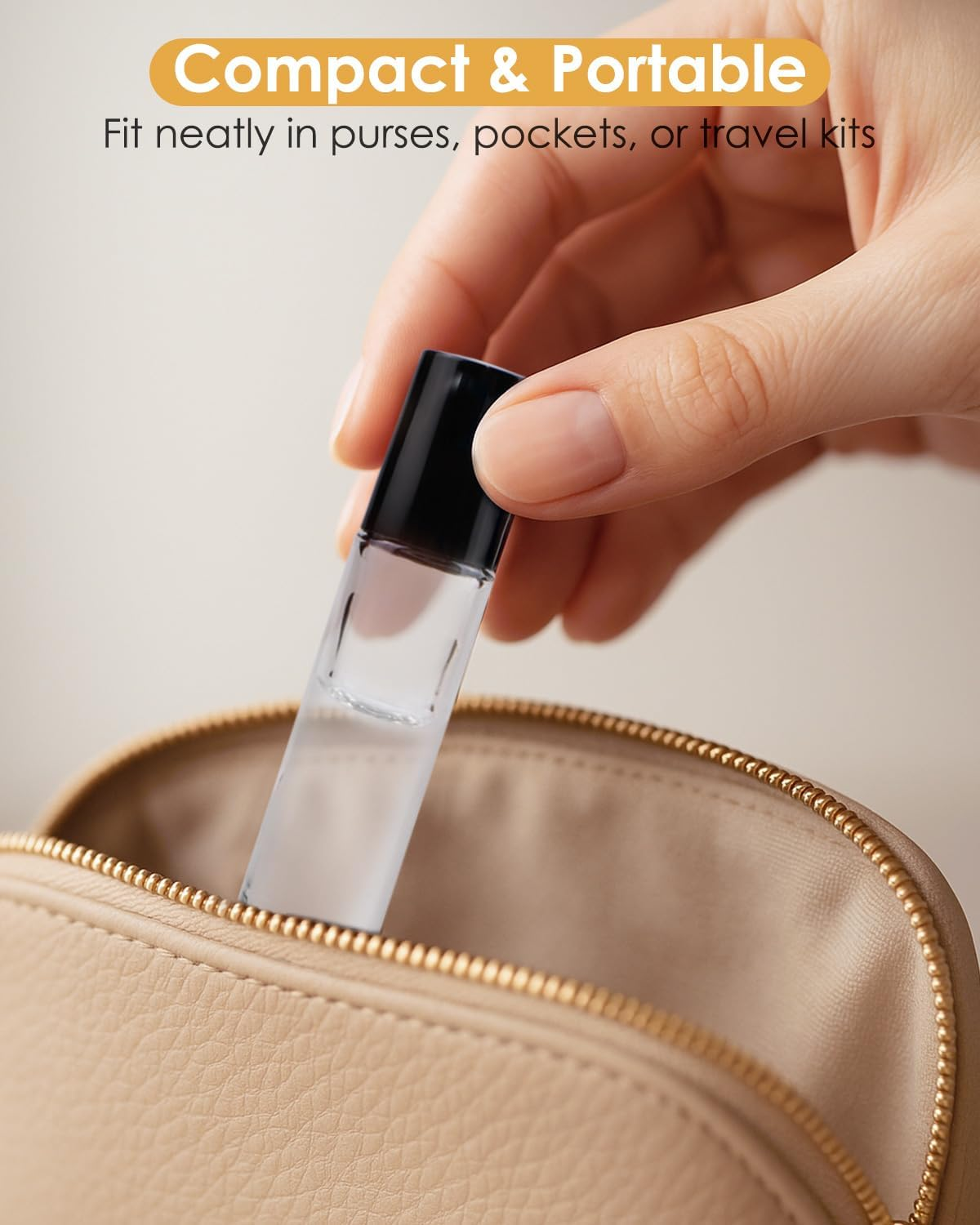 Worldgsb 4 Pack Essential Oil Roller Bottles, 10Ml Refillable Clear Glass Roller Bottles with Stainless Steel Roller Balls and Caps for Travel, Perfume and Lip Gloss image number 4