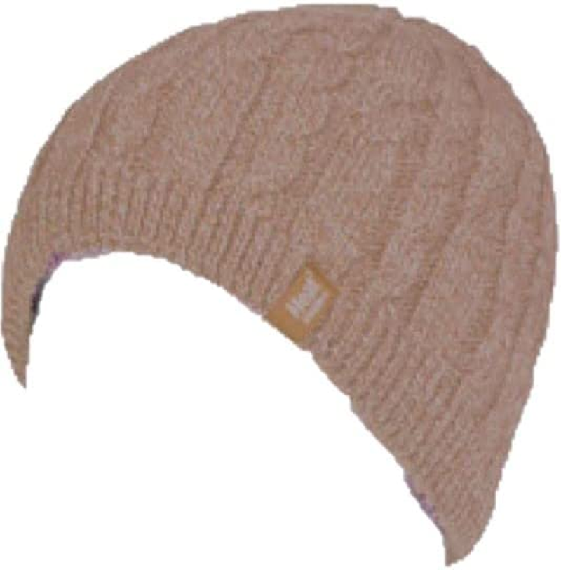 HEAT HOLDERS | Sockshop | Ladies Alesund Cable Knit Thermal Hat Beanie | Winter Warm and Stylish | One Size Fits Most