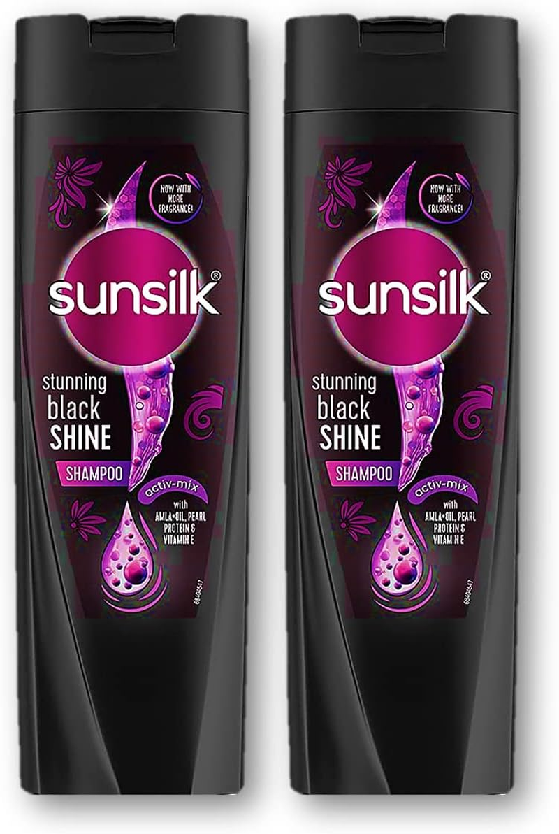 Sunsilk Stunning Black Shine Shampoo 180 Ml (Pack of 2) image number 1