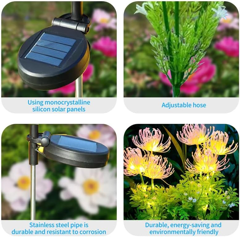 YZYOE 2 Packages of LED Solar Flower Decorative Lights, 2 Fashion Yard Atmosphere Lights Outdoor and Garden Landscape Light, Wireless Waterproof Flower Gift Lamp for Women image number 4