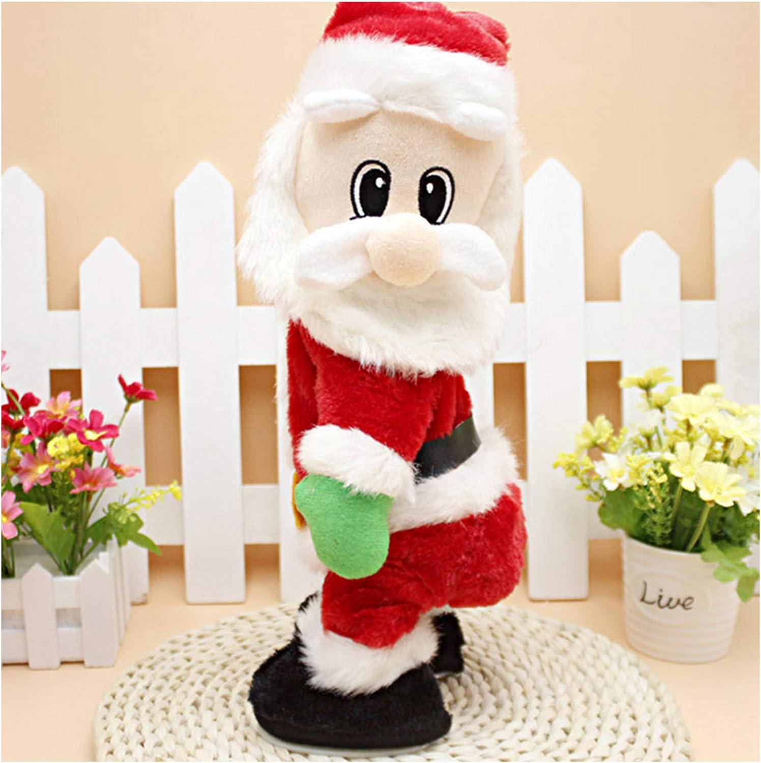 Sdenow Twerking Santa Claus,Booty Shaking Santa Dancing Santa Claus with Music Singing Animated Christmas Santa Toys for Kids - English Song