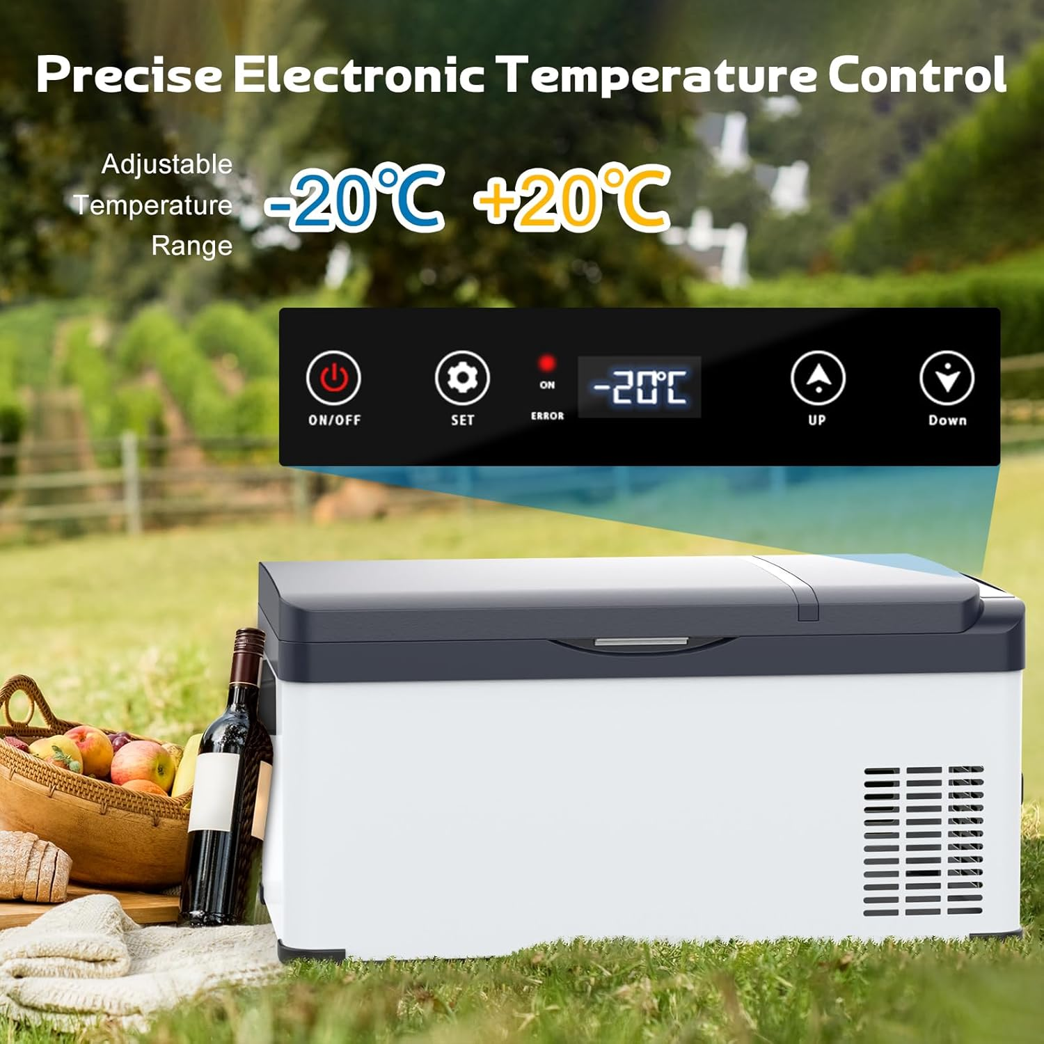 ADVWIN 12V Car Refrigerator, 20L Portable Car Fridge Freezer Compressor Cooler, 12V DC 220~240V AC for Truck Van RV Camper SUV Travel Camping Road Trips image number 5
