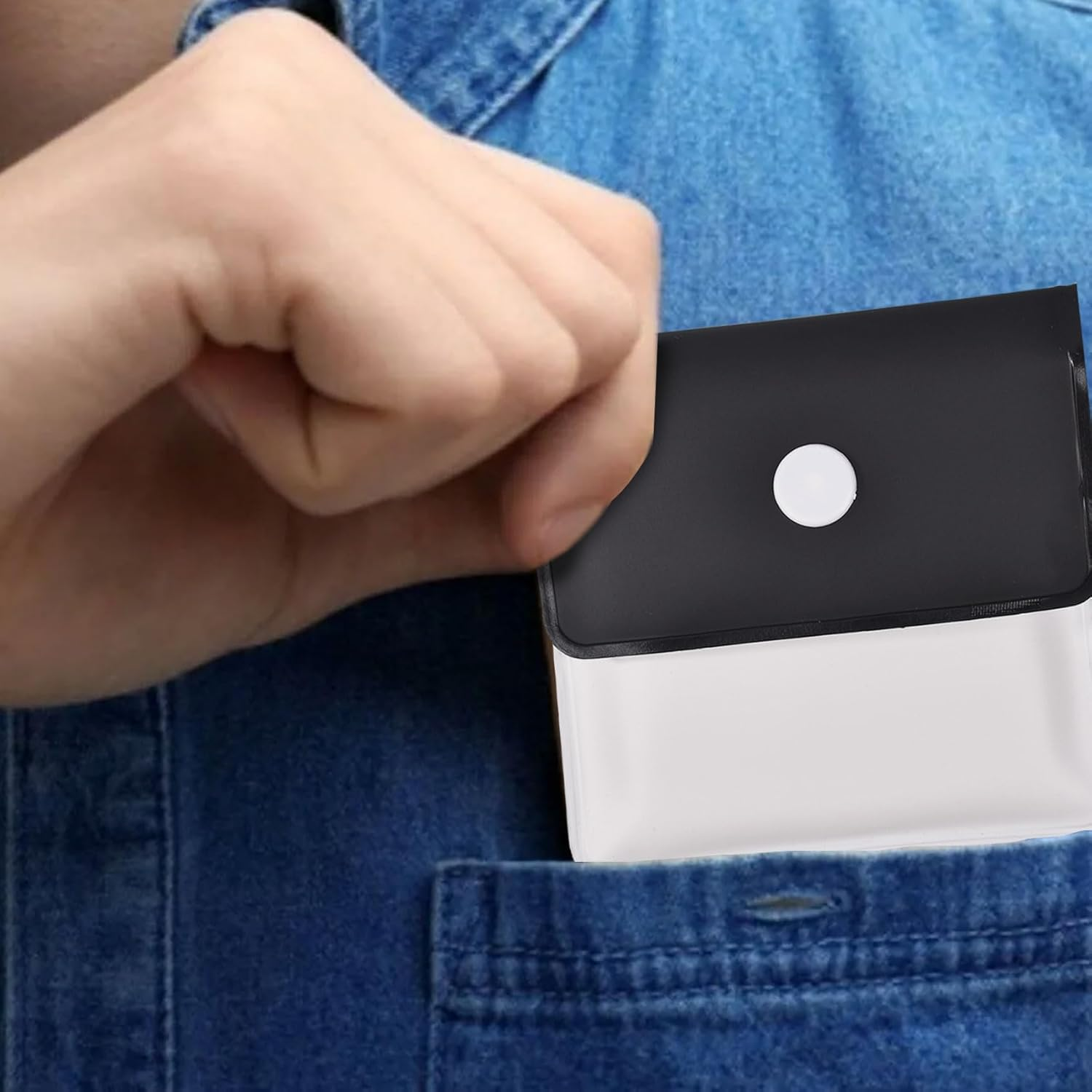 Pocket Ashtray Pouch Fireproof PVC, 4 Pcs Reusable Portable Ashtray with Lid Smell Proof, Cute Travel Ashtray Cigarette Butt Disposal, Cigarette Disposal Outdoor Fancy Black and White for Travel Use image number 3