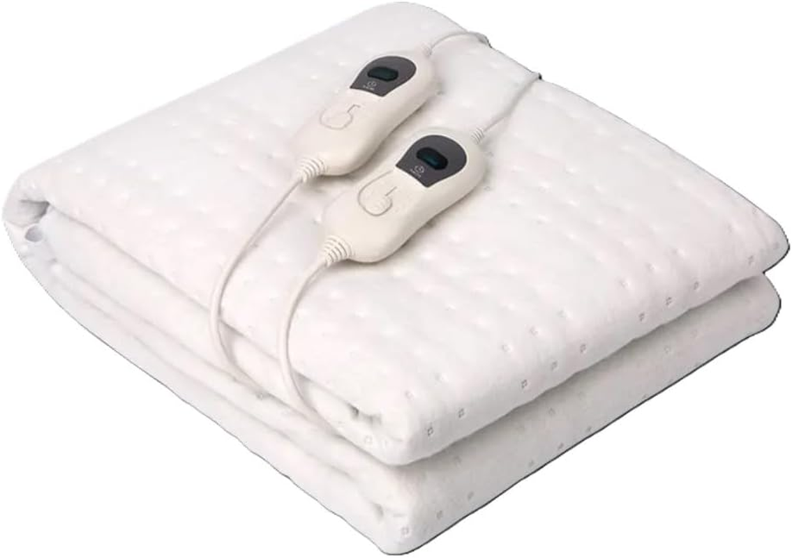 Dual Control King Bed Washable Fitted Electric under Blanket 3 Heat Setting Safety Overheat Protection Machine Washable White Suitable for Queen and King Bed with LED Dual Control (King) image number 1