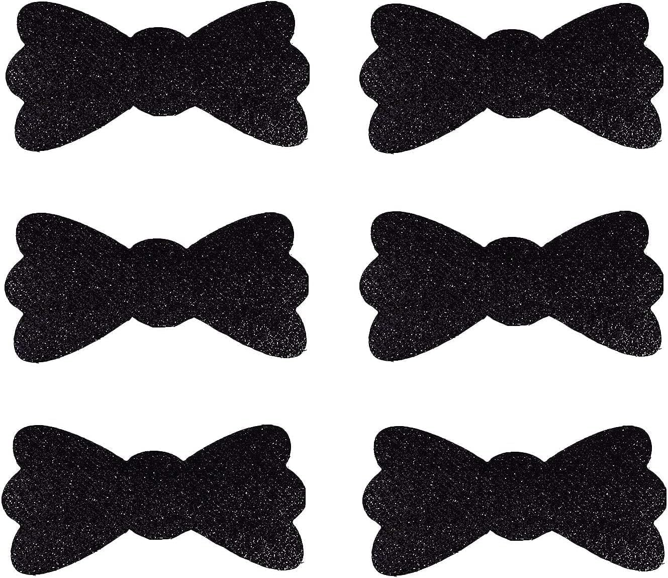 6 Pcs Black Bow Magic Hair Pad Hair Sticker Clips Glitter Sequins Bang Fixed Seamless Magic Paste Fringe Hair Bang Patch Hair Bang Accessories for Hair Styling Accessories image number 5