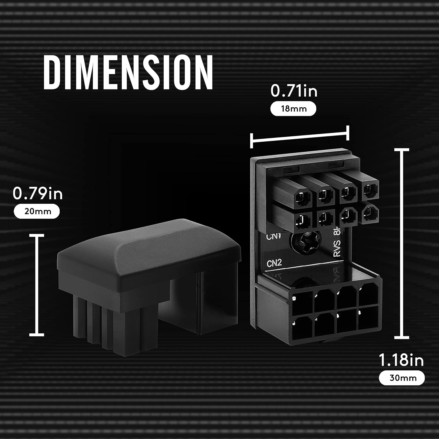 EZDIY-FAB GPU VGA Pcie 8 Pin U Turn 180 Degree Angle Connector Power Adapter Board for Desktop Graphics Card-Reverse Type 3-Pack image number 2