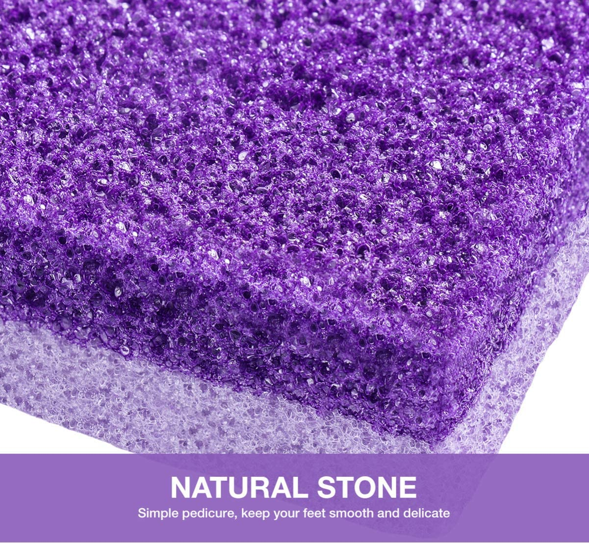 HEALIFTY 2Pcs Foot Pumice Stone Exfoliator Pedicure File Block Callus Remover Scrubber (Purple)