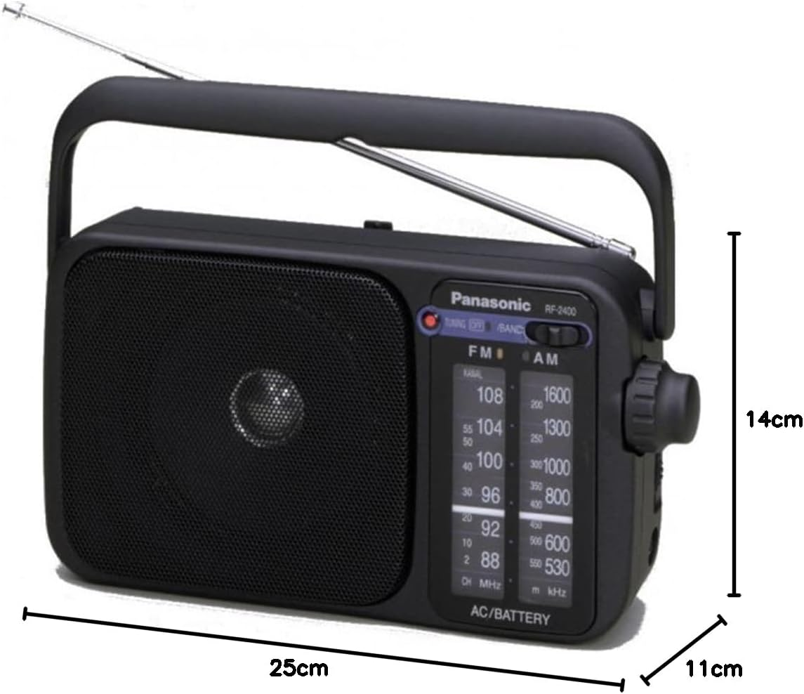 Panasonic RF-2400DEG-K Portable AM/FM Radio with AC/DC and H/P Socket image number 1
