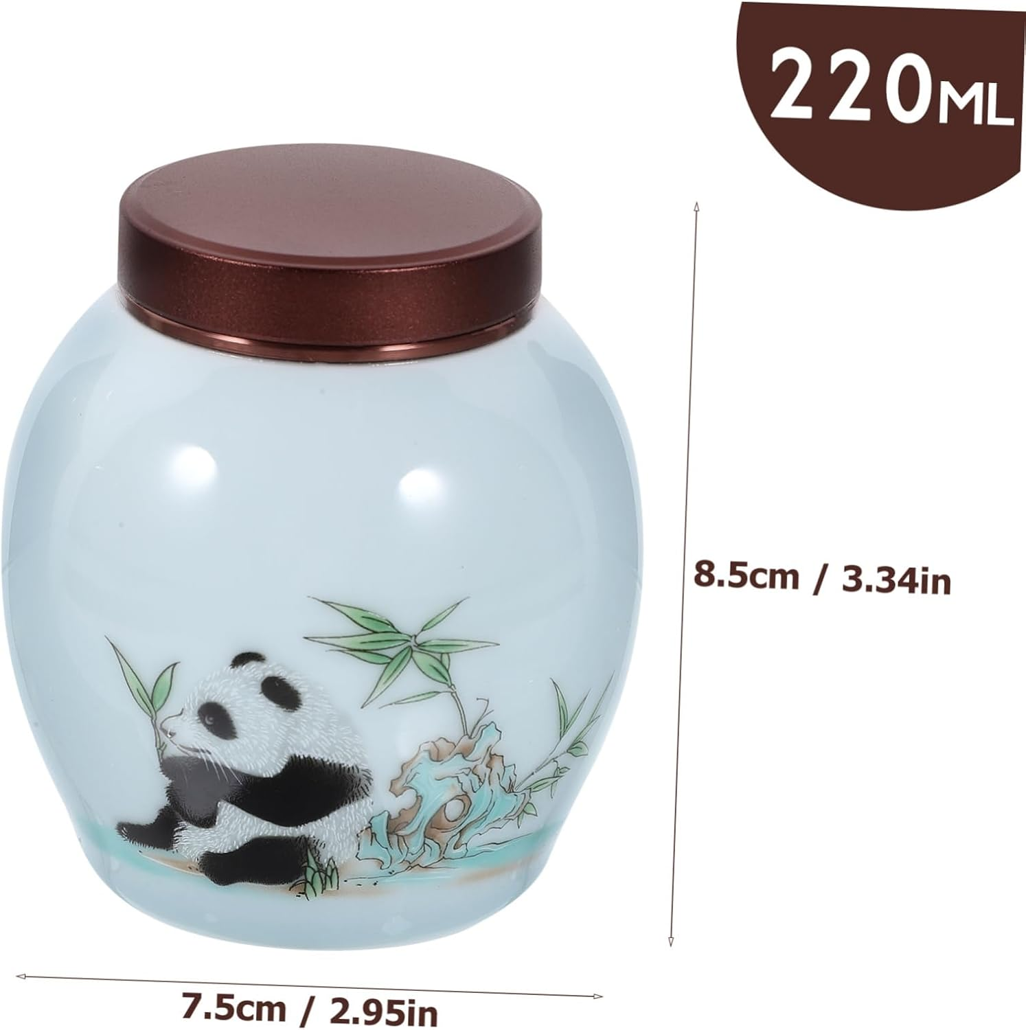 Ciieeo Panda Ceramic Tea Canister Multi-Functional Storage Jar Airtight Lid Creative Home Accessory for Tea Spices and Items and Portable Design image number 2