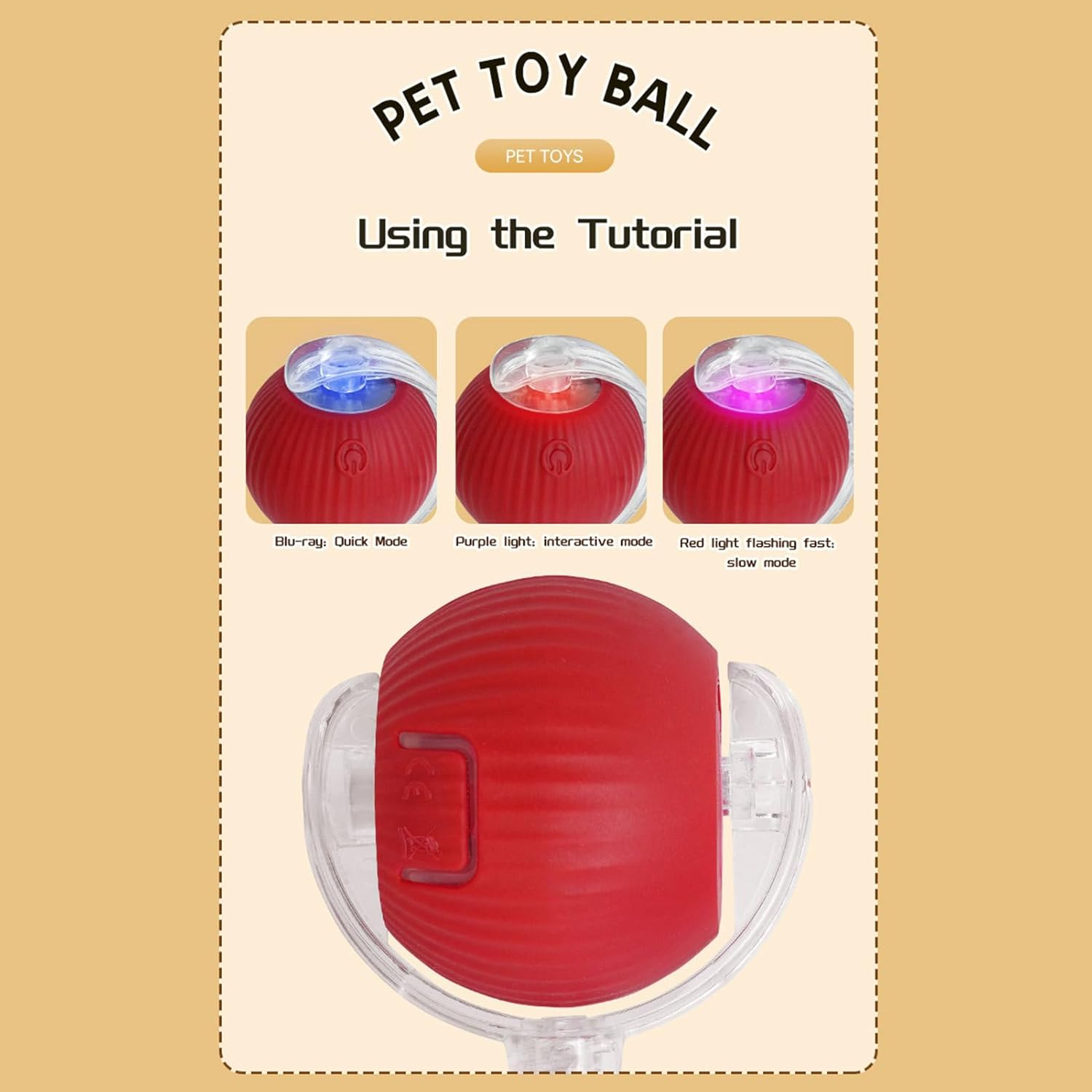 Cat Ball Toy | Automatic Smart Kitten Toys with Elastic Mesh Tail - Pet Games for Mental Stimulation Exercise Training Hunting Simulation Scratching Post Floor image number 6