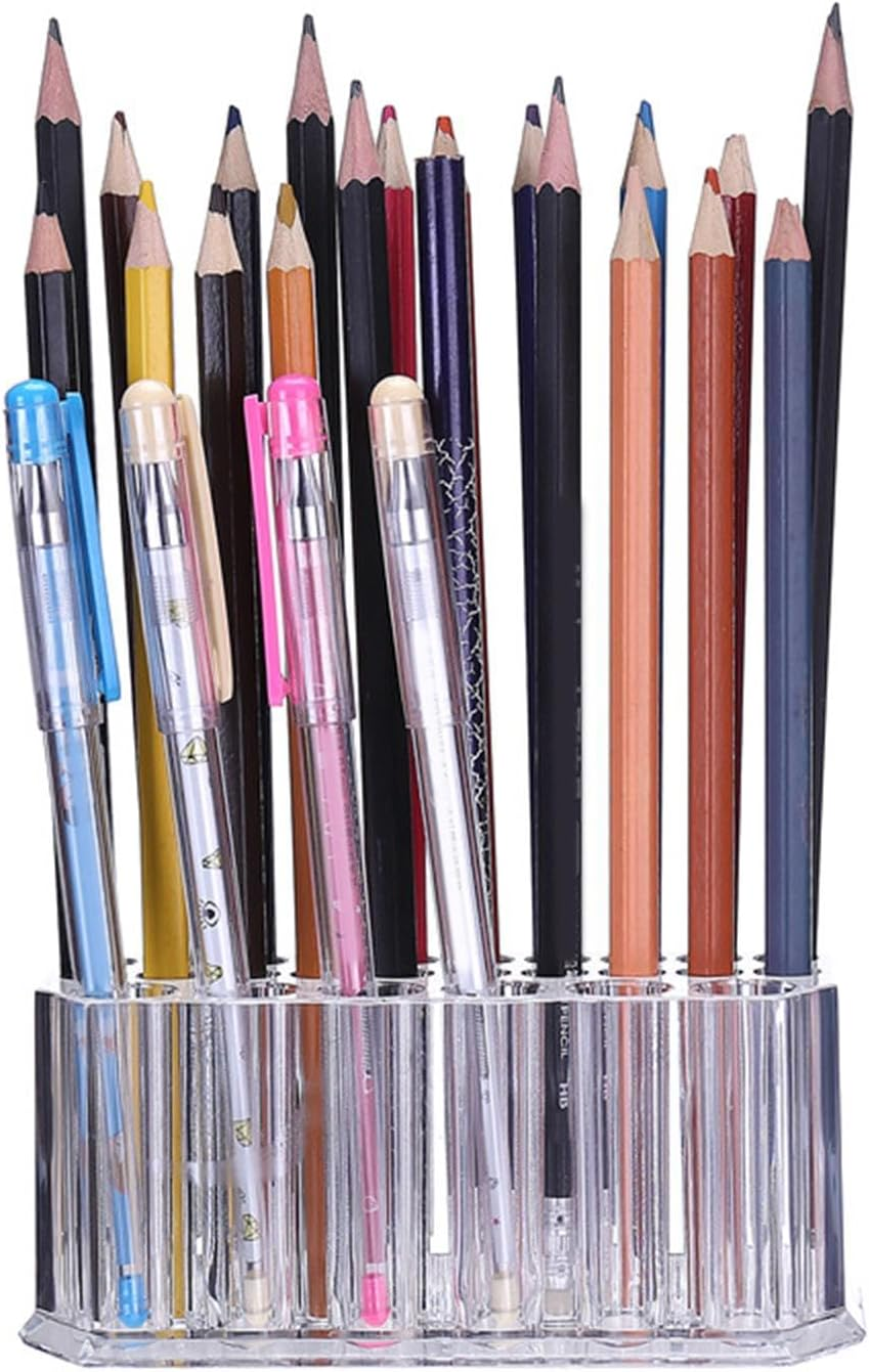 Cosmetic Beauty Pencils Display Container, 26 Holes, Makeup Brush Holder, Clear Acrylic Lip Liner Organizer image number 4