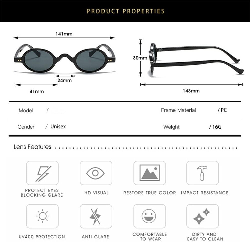 Fashion Small round Sunglasses Women Classic Vintage Steampunk Men Sun Glasses Shades UV400 Oval Female Glasses Frame image number 2