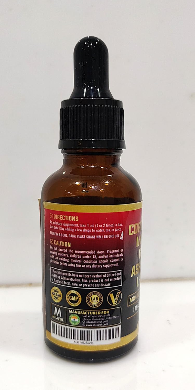 12In1 - Cortisol Supplement Liquid Drops - Cortisol Detox W. Magnesium Glycinate 1000Mg, Ashwagandha, L-Theanine, Phosphatidylserine and 8 More Herbals - Hormone Balanced for Women, Mood Focus - 1 Month Supply image number 4