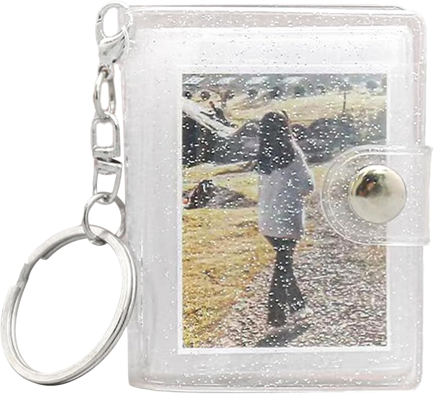 Mini Photo Album Keychain - 24-Pockets Mini Photo Album | Clear Portable Bag Pendant - for Kids Adults Men Women Birthday Wedding School Backpack