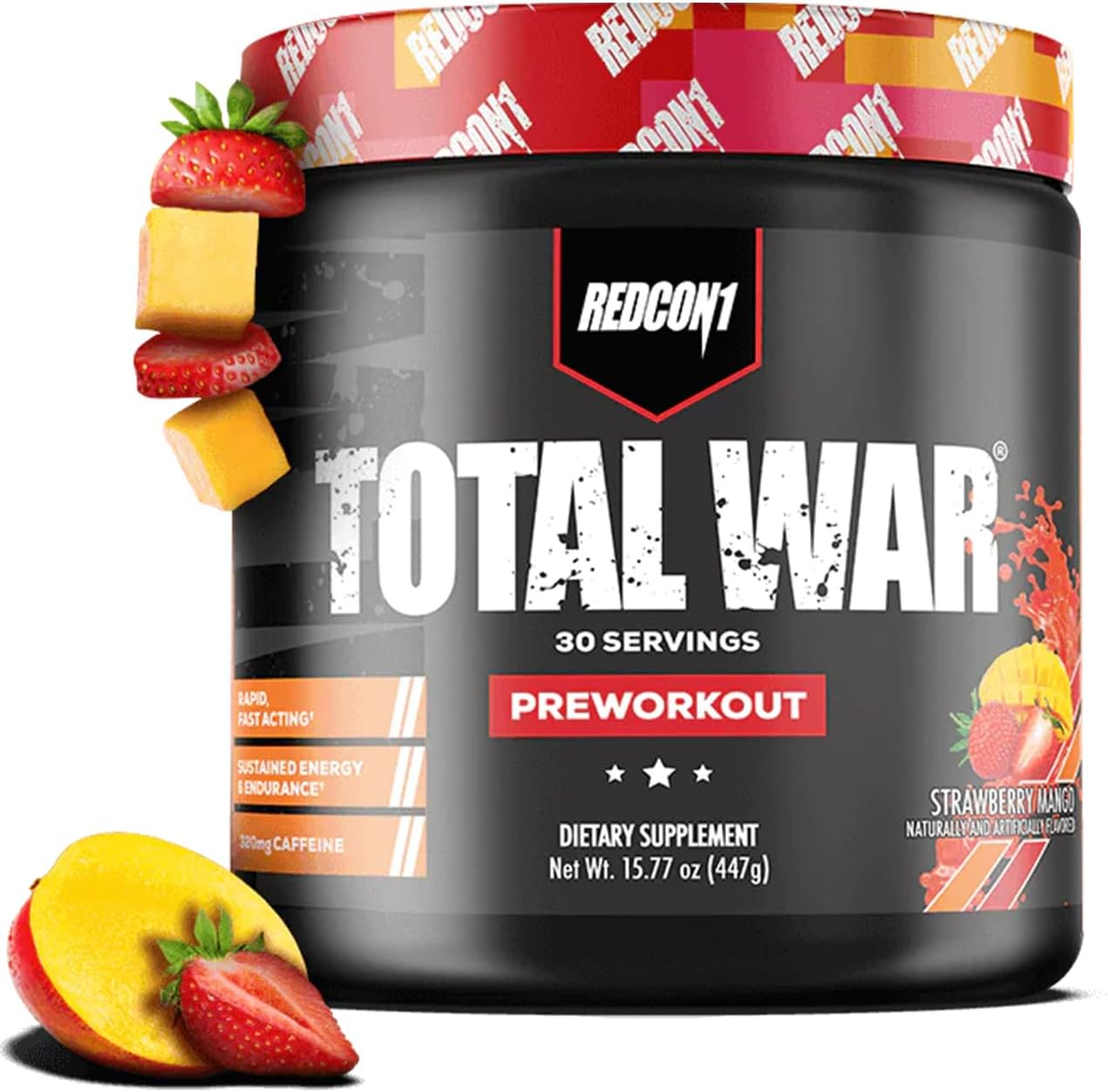 Redcon1 Total War Pre-Workout Powder - Rainbow Candy, Rainbow Candy 441 Grams (Pack of 1)