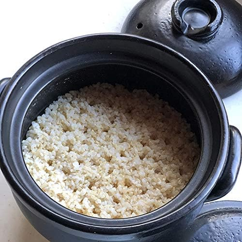 Saji Pottery 30-1 Rice Pot, Black, 7.7 Inches (19.5 Cm), Banko Ware, Exquisite Rice Pot (With Inner Lid), 3 Pieces