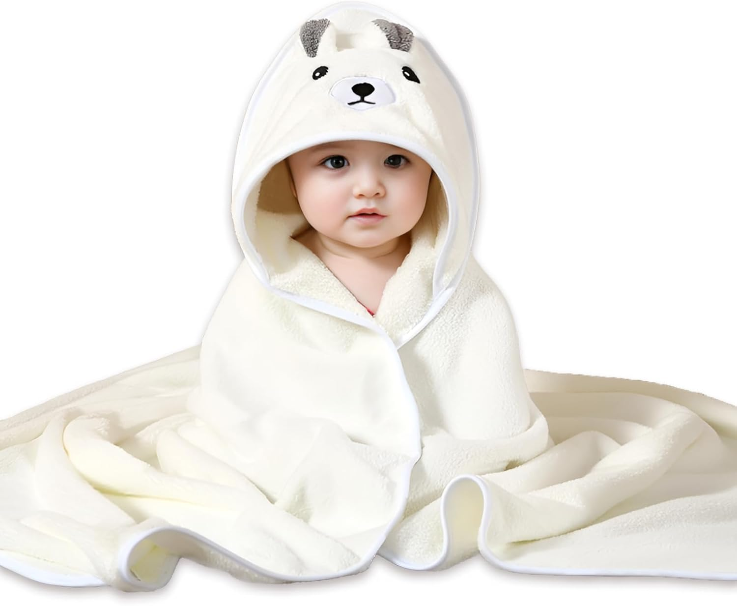 Hooded Towel 80X80Cm Coral Fleece Baby Bath Towel Cartoon Animal Pattern Baby Towel Soft and Absorbent Suitable for Men and Women Bath Supplies Newborn Essentials (Green Dinosaur)