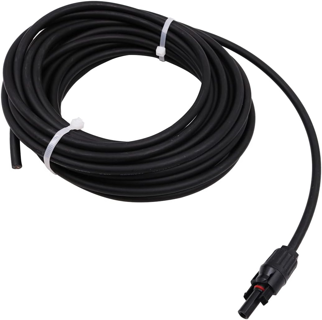 ZONADA Pair of 9.15M 6Mm2 10AWG Single Core Extension Cables with Connectors for Solar Panels and Solar Systems 9.15 Meters (30 Feet) Cable with Plug image number 1