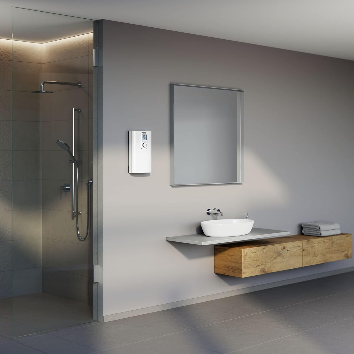 Stiebel Eltron DCE-X Premium Compact Instant Water Heater, Suitable for Showers, Maximum Energy Efficiency, Accurate Temperature Delivery, 238159, 220240 V, White, 10/12 Kw image number 1