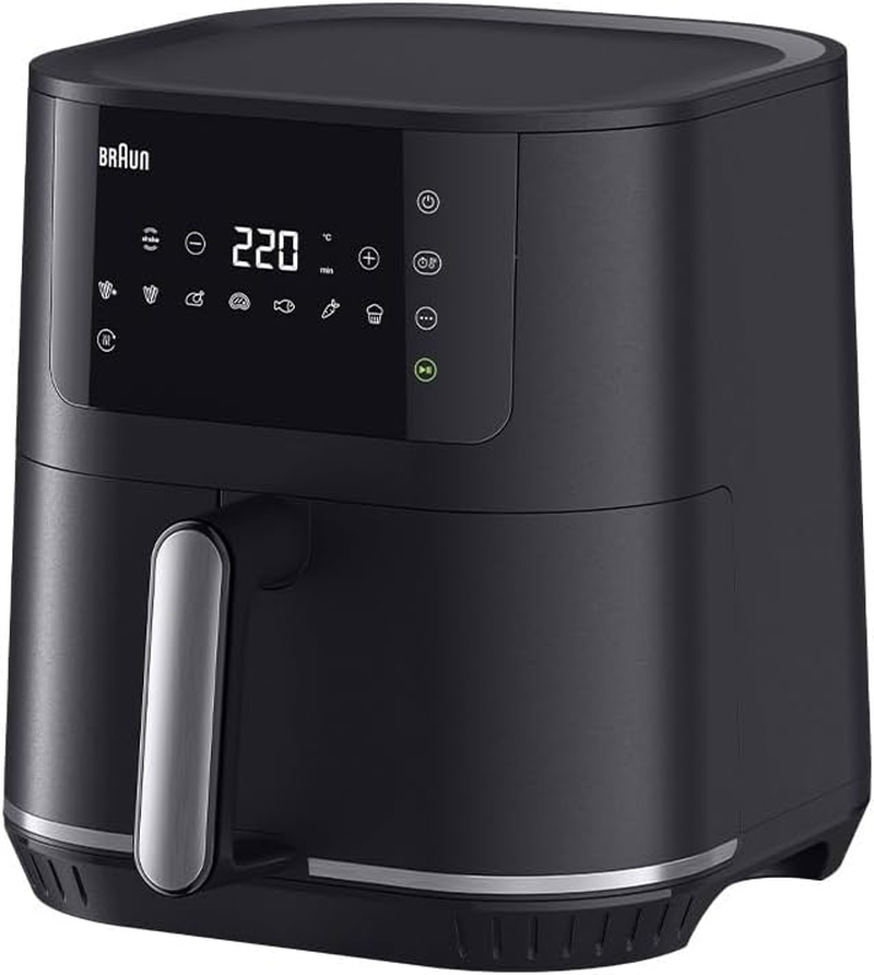 Braun Multifry 5 HF5030, Air Fryer Oven with 6L Capacity, 80-200&deg; Digital Temperature Control, Realair Technology, 8 Preset Programs, Touch Control, Dishwasher Safe Basket, 1700W, Matte Black