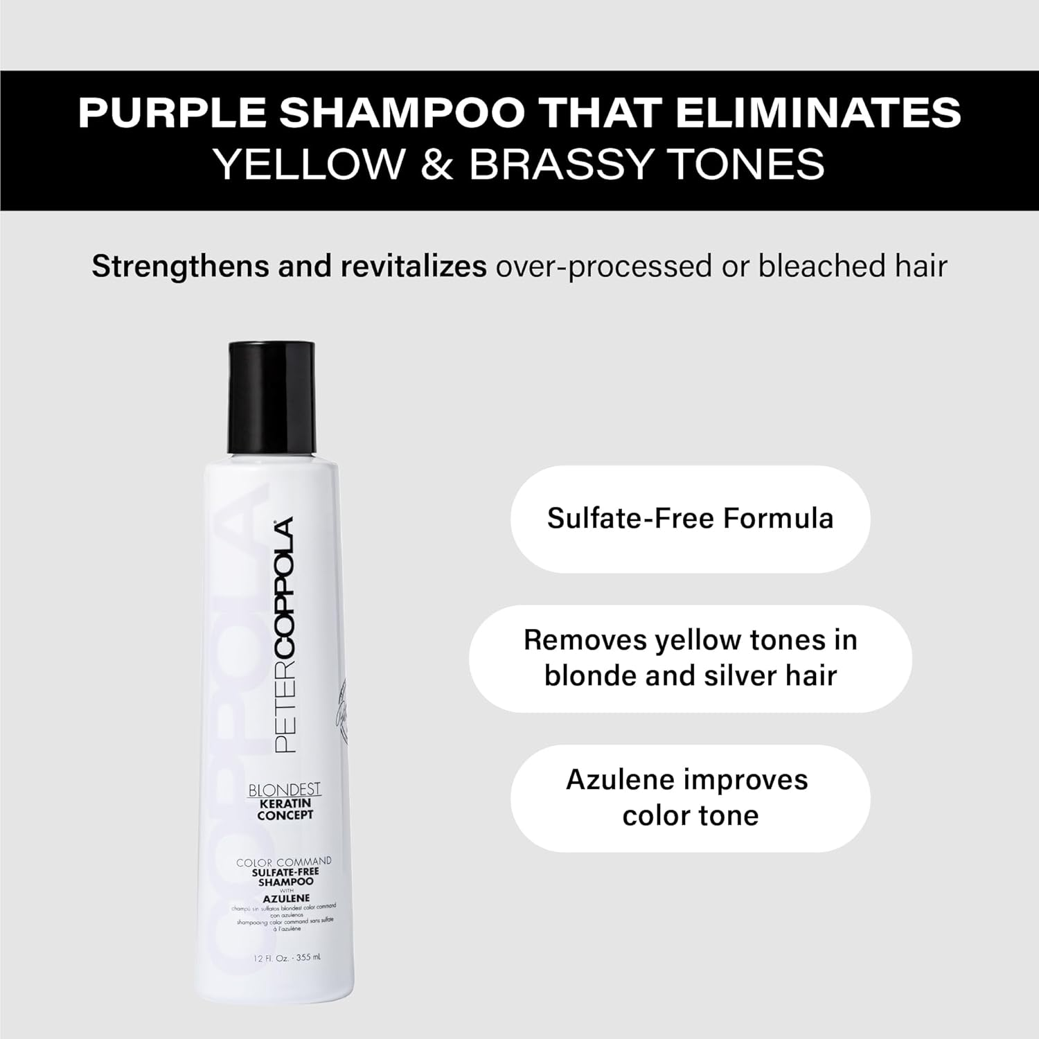 Peter Coppola Shampoo, Blondest Keratin Concept Colour Command Sulphate Free, 350Ml image number 5