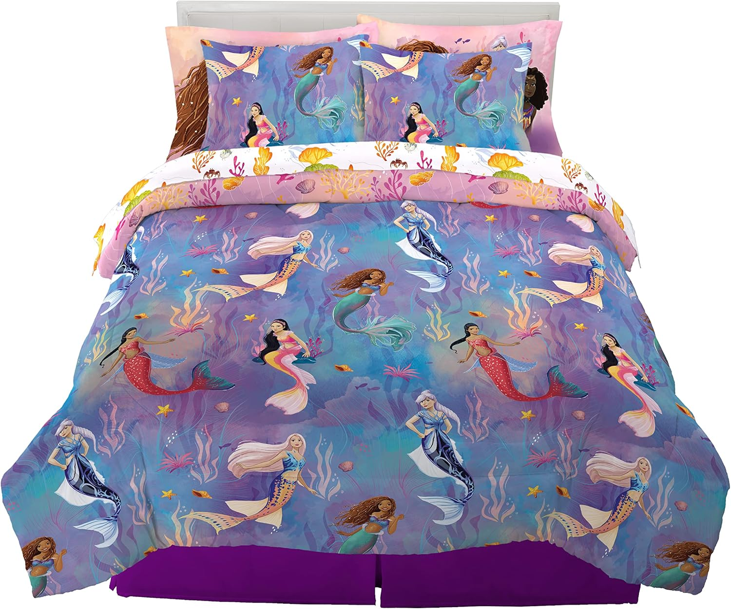 Franco Disney Princess Kids Bedding Super Soft & Cozy Comforter and Sheet Set, Twin, (100% Official Licensed Product)